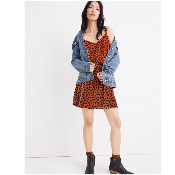 NWT Madewell Velvet Circle Mini Skirt in Leopard Dot - size 6 - Picture 3 of 11